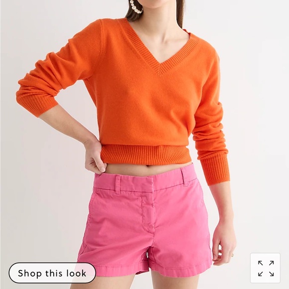 J. Crew 4" stretch chino shorts in Vivid Begonia. Size 6 NWT. - Picture 3 of 4